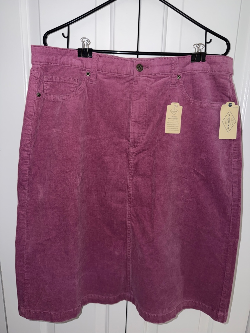 St. John’s Bay Corduroy A-Line Skirt in Berry Pink